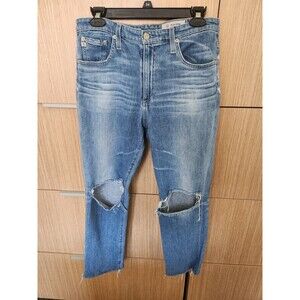 Adriano Goldschmied "The Isabelle" High Rise Straight Crop Distressed 30R/10R